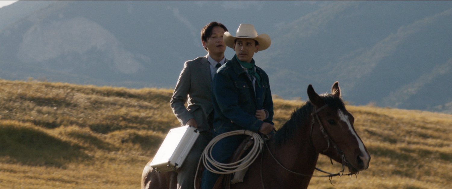 Goya Robles as Javier on horseback in Tokyo Cowboy